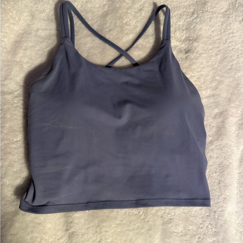 blue strapy tank top